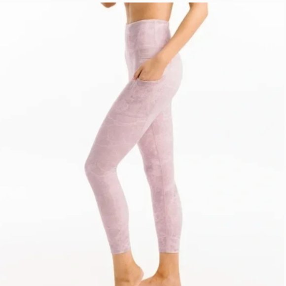 Zyia Pink Digital Granite Pocket Light n Tight High Rise 7/8 24" Leggings 4 NWOT - Picture 1 of 12